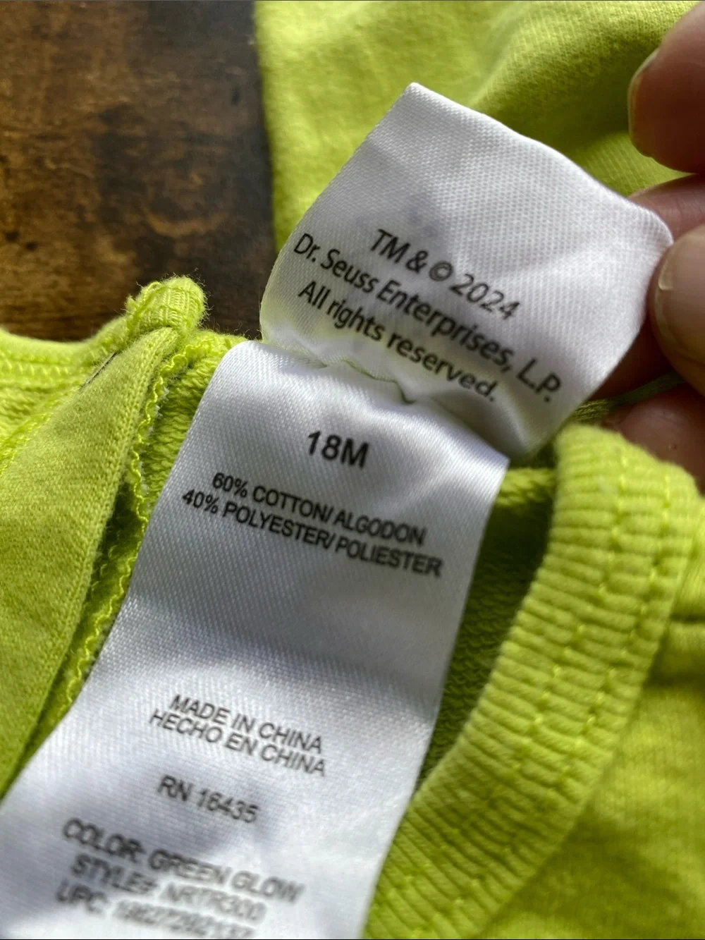 DR SEUSS The Grinch onesie size baby 18 months